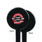 Logo & Tag Line Black Plastic 7" Stir Stick - Single Sided - Round - Front & Back