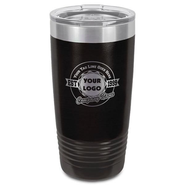 Logo & Tag Line Black Polar Camel Tumbler - 20oz - Front