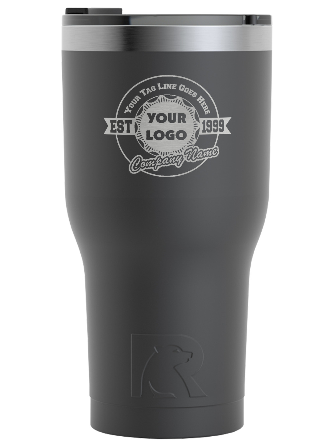 https://www.youcustomizeit.com/common/MAKE/1634642/Logo-Tag-Line-Black-RTIC-Tumbler-Front.jpg?lm=1688678425