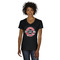 Logo & Tag Line Black V-Neck T-Shirt on Model - Front