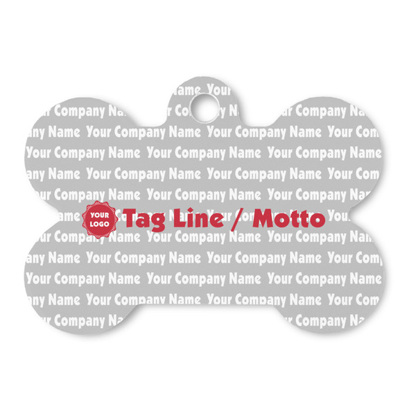 Custom Logo & Tag Line Bone Shaped Dog ID Tag (Personalized)