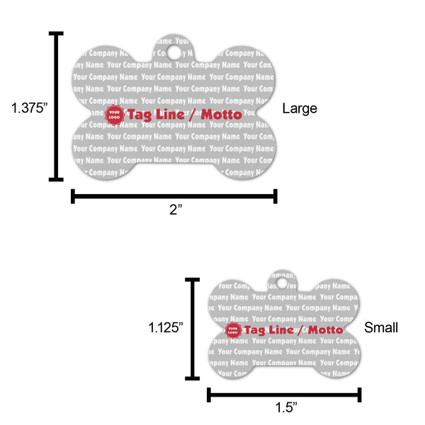 Logo & Tag Line Bone Shaped Dog ID Tag - Large - Scale