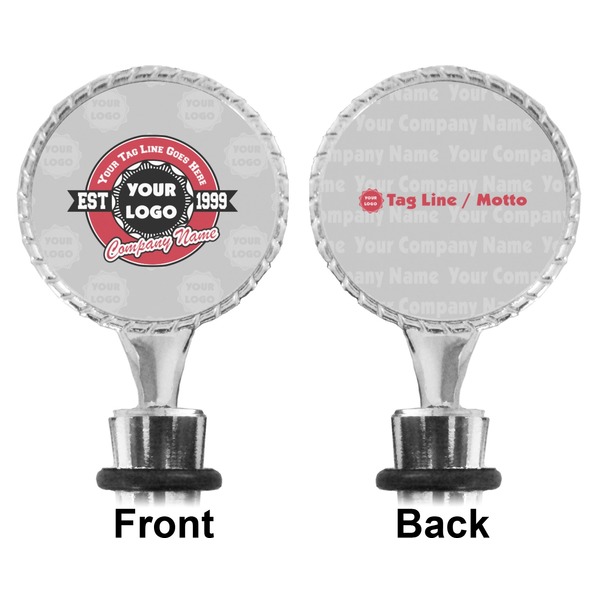 Logo & Tag Line Bottle Stopper - Front and Back