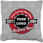 Logo & Tag Line Faux-Linen Throw Pillow 20" w/ Logos