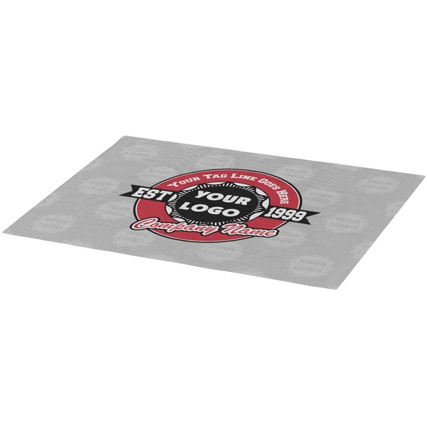 Logo & Tag Line Burlap Placemat (Angle View)