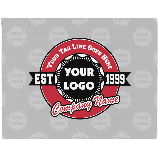 Custom Logo & Tag Line Woven Fabric Placemat - Twill w/ Logos