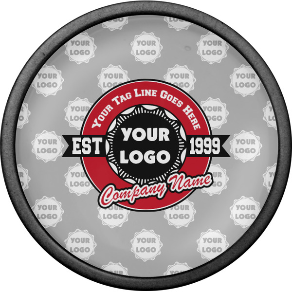 Logo & Tag Line Cabinet Knob - Black - Front