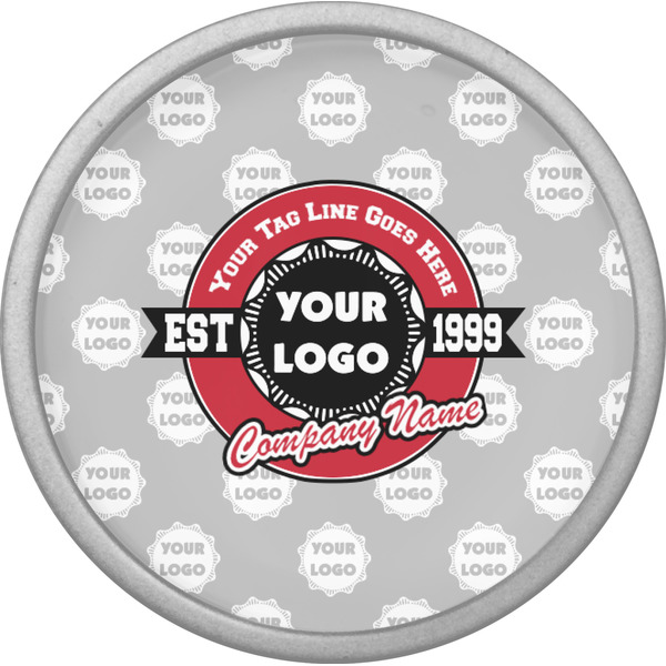 Logo & Tag Line Cabinet Knob - Nickel - Front