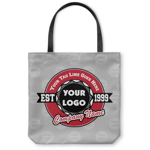 Custom Logo & Tag Line Canvas Tote Bag w/ Logos