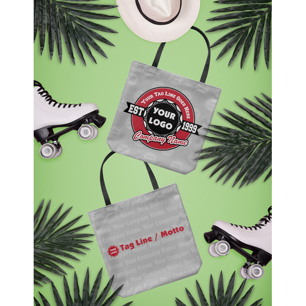 Logo & Tag Line Canvas Tote Lifestyle Front and Back