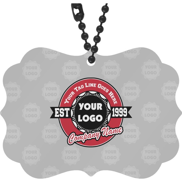 Custom Logo & Tag Line Rear View Mirror Charm w/ Logos