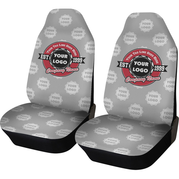 Custom Logo & Tag Line Car Seat Covers - Set of Two w/ Logos