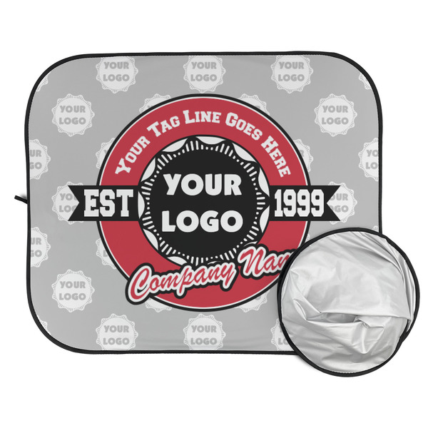 Logo & Tag Line Car Sun Shades - FOLDED & UNFOLDED