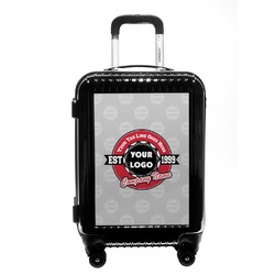 Logo & Tag Line Carry On Hard Shell Suitcase w/ Logos