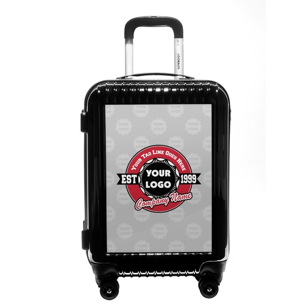 Custom Logo & Tag Line Carry On Hard Shell Suitcase w/ Logos
