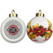 Logo & Tag Line Ceramic Christmas Ornament - Poinsettias (APPROVAL)