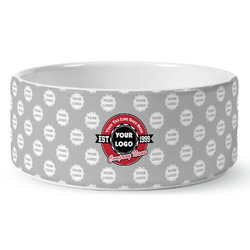 Logo & Tag Line Ceramic Dog Bowl - Large (Personalized)