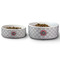 Logo & Tag Line Ceramic Dog Bowls - Size Comparison