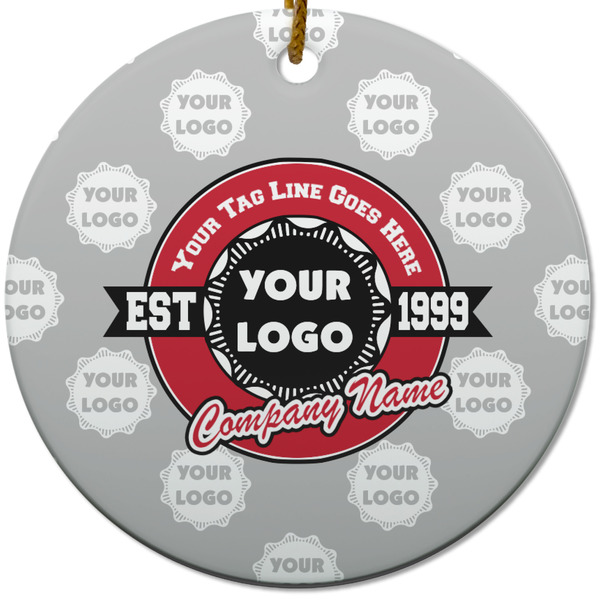 Logo & Tag Line Ceramic Flat Ornament - Circle (Front)