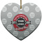 Logo & Tag Line Ceramic Flat Ornament - Heart (Front)