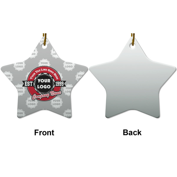 Logo & Tag Line Ceramic Flat Ornament - Star Front & Back (APPROVAL)