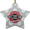 Logo & Tag Line Ceramic Flat Ornament - Star (Front)