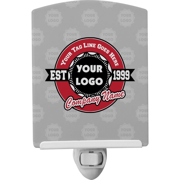 Custom Logo & Tag Line Ceramic Night Light w/ Logos