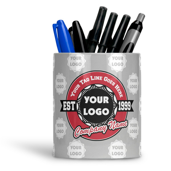 Custom Logo & Tag Line Ceramic Pen Holder
