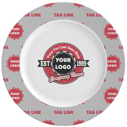 Logo & Tag Line Ceramic Dinner Plates (Set of 4) (Personalized)