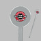 Logo & Tag Line Clear Plastic 7" Stir Stick - Round - Closeup