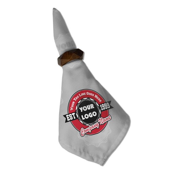 Logo & Tag Line Cloth Napkins - Personalized Dinner (Folded in Ring) (MAIN)