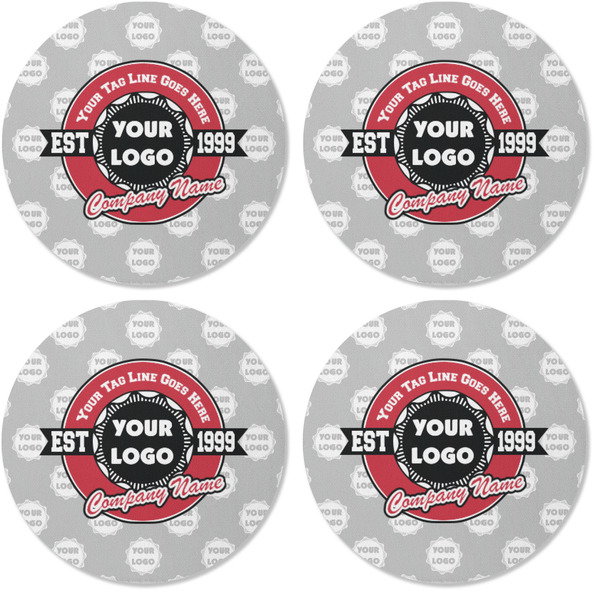 Logo & Tag Line Coaster Round Rubber Back - Apvl
