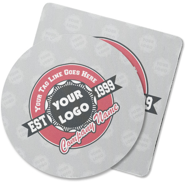 Custom Logo & Tag Line Rubber Backed Coaster w/ Logos