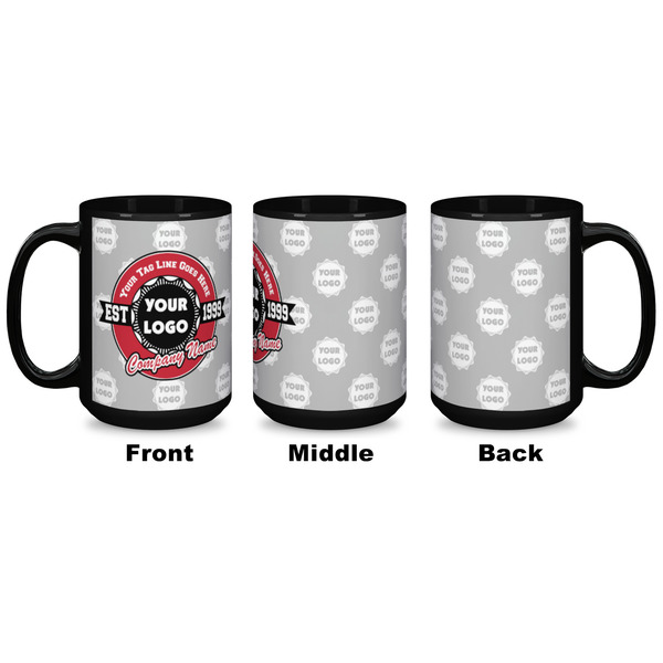 Logo & Tag Line Coffee Mug - 15 oz - Black APPROVAL