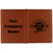 Logo & Tag Line Cognac Leather Passport Holder Outside Double Sided - Apvl