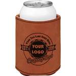 Logo & Tag Line Leatherette Can Sleeve - Single-Sided (Personalized)
