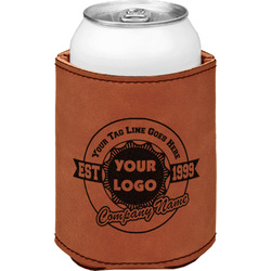 Logo & Tag Line Leatherette Can Sleeve - Single-Sided (Personalized)