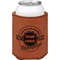 Logo & Tag Line Cognac Leatherette Can Sleeve - Single Front