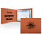 Logo & Tag Line Cognac Leatherette Diploma / Certificate Holders - Front and Inside - Main