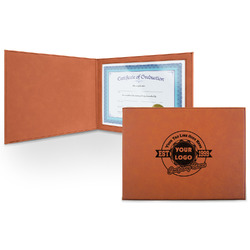 Logo & Tag Line Leatherette Certificate Holder - Front Only (Personalized)