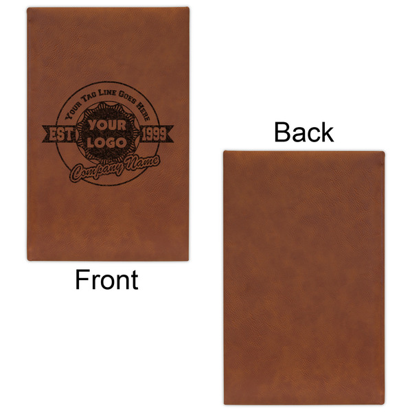 Logo & Tag Line Cognac Leatherette Journal - Single Sided - Apvl