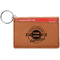 Logo & Tag Line Cognac Leatherette Keychain ID Holders - Front Credit Card