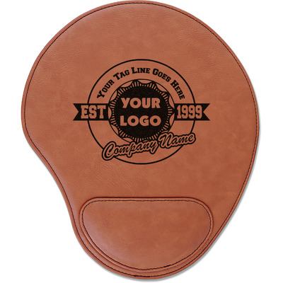 Logo & Tag Line Leatherette Mouse Pad with Wrist Support (Personalized)