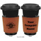 Logo & Tag Line Cognac Leatherette Mug Sleeve - Double Sided Apvl