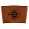 Logo & Tag Line Cognac Leatherette Mug Sleeve - Flat