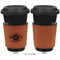 Logo & Tag Line Cognac Leatherette Mug Sleeve - Single Sided Apvl
