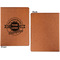 Logo & Tag Line Cognac Leatherette Portfolios with Notepad - Large - Single Sided - Apvl