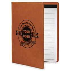 Logo & Tag Line Leatherette Portfolio with Notepad - Small - Double Sided (Personalized)