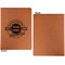 Logo & Tag Line Cognac Leatherette Portfolios with Notepad - Small - Single Sided- Apvl