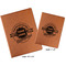 Logo & Tag Line Cognac Leatherette Portfolios with Notepads - Compare Sizes